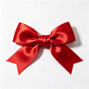 Nœud en ruban de satin rouge vif fait main, pré-noué, pour emballage cadeau de Noël haut de gamme, fête du Nouvel An, ou comme pince à cheveux - Product Image 4