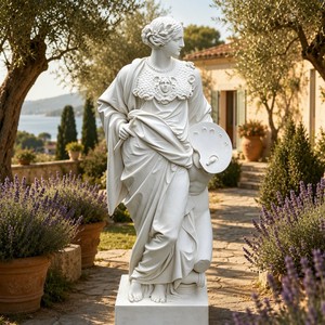 Sculpture personnalisée en marbre « Musée des Arts » – Figurine classique sur mesure avec Gorgone, Égise, Palette et Stylet pour intérieurs de luxe - Product Image 3