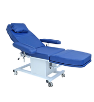 Fauteuil de donneur de sang réglable, fauteuil de prélèvement sanguin, lit médical pour donneur avec accoudoirs, équipement de banque de sang inclinable hydrauliquement