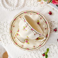 Ensemble tasse et soucoupe à café en céramique rétro pour filles, style européen, pot léger, luxe haut de gamme, cadeau pour le thé de l'après-midi
