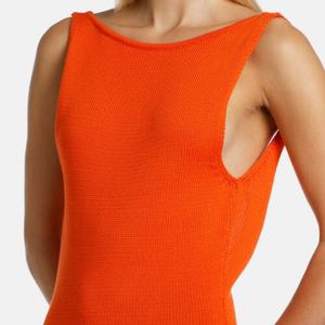 Robe longue de plage unie à taille haute, style printemps-été 2025, coupe ajustée, dos nu, avec pompons, pour femme - Product Image 2