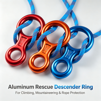 Dispositif de rappel et d'assurance en aluminium 35KN en forme de 8 pour la sécurité en extérieur, l'escalade, le travail en altitude et les applications de sauvetage
