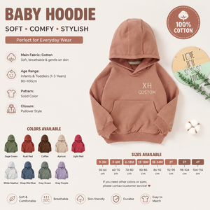 Sudadera con Capucha Personalizada para Bebés, Sudadera para Niños Pequeños 100% Algodón, Sudadera con Capucha para Niños, Logotipo Bordado, OEM ODM, Fábrica de Ropa para Bebés, Venta al por Mayor - Product Image 2