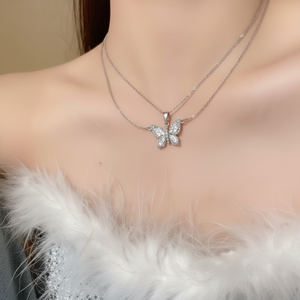 Vendita calda di tendenza collane di moda graziose catene a strati con ciondolo a forma di stella farfalla in stile Boho Punk disponibili all'ingrosso - Product Image 1