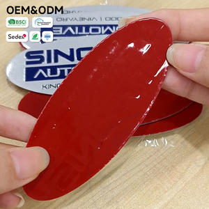 Plaque de nom ovale en aluminium brossé personnalisée - Logo OEM rempli d'époxy bleu pour concessionnaires automobiles - Product Image 3