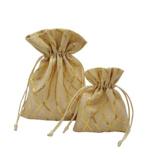 Bolsas de Regalo de Lino con Cordón de Nuevo Diseño para Navidad, Venta al por Mayor de Fábrica - Product Image 3