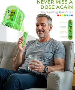 Odaro BPA-free trường hợp Thuốc Du Lịch lớn 7 ngày tổ chức thuốc hàng tuần 28 ngăn 4 lần hộp thuốc hàng ngày cho thuốc Vitamin - Product Image 2