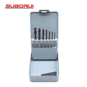 SUBORUI 7 pièces Din371 M3-M12 revêtu de nitruration HSS Cobalt M35 vis <span class=keywords><strong>machine</strong></span> <span class=keywords><strong>taraud</strong></span> métrique droite spirale filetage jeu de tarauds - Product Image 3