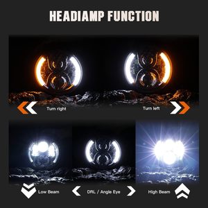 Faro LED Redondo para Motocicleta con Carcasa, Señal de Giro, DRL, Luz Alta/Baja para Harley, Honda, Suzuki, <span class=keywords><strong>Yamaha</strong></span> - Product Image 2