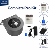 Kit de perceuse à ongles électrique professionnelle BQ-105, 45000 tr/min, sans balais, ultra silencieuse, avec double écran LCD, pédale et embouts