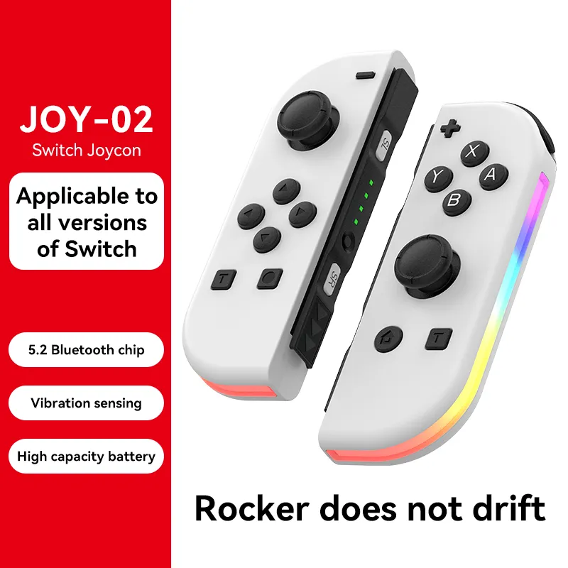 Manette de jeu RGB Light plusieurs couleurs Manettes de jeu sans fil pour Nintendo Switch Poignées gauche et droite