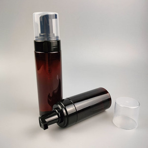 OEM Luxury 100ml 150ml 200ml Amber Foam Pump PET Plastic <strong>Bottle</strong> for Soap with Foam <strong>Pomp</strong> - Product Image 1