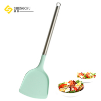 Spatule en silicone de haute qualité pour la cuisine domestique Restaurant avec poignée en acier inoxydable