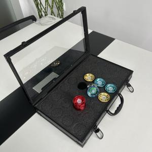 Estuche de Almacenamiento de Aluminio, Exhibición de Colección, Acrílico Personalizado, con Asa Retráctil y Ruedas para Monedas/Tarjetas/Yoyos - Product Image 1