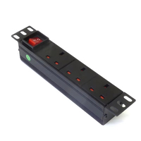 Bloc de distribution d'alimentation (PDU) 3 voies pour montage en rack, avec interrupteur, boîtier en alliage d'aluminium, pour serveur de bureau