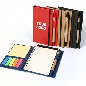 Logo Self-Adhesive Kraft Paper Notebook <b>Sticky</b> <b>Notes</b> Memo Pads With Pen Holder Memopads Eco Friendly Notebooks - Product Image 1