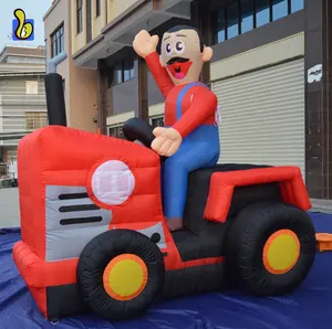 Tractor inflable con dibujos animados Holland, Tractor para publicidad, novedad