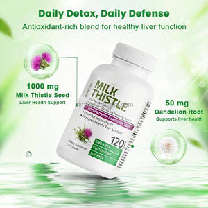 Suplemento Dietético Sin <span class=keywords><strong>Gluten</strong></span>, Sin <span class=keywords><strong>Soya</strong></span>, Sin OMG, con Extracto de Cardo Mariano y Raíz de Diente de León, Antioxidante, para <span class=keywords><strong>la</strong></span> Salud del Hígado - Product Image 3