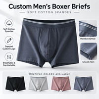 ZHENGPIN Boxers pour hommes en spandex extensible, respirants et doux, avec logo personnalisé OEM, en stock, avec ceinture élastique