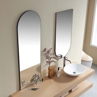 Grand miroir d'arche en cuivre pour la décoration intérieure, cadre en acier inoxydable, Art Déco, écologique