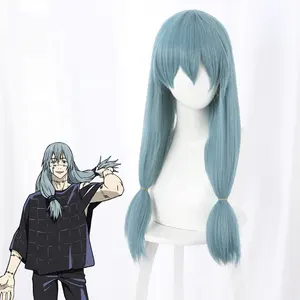 Groothandel Mahito Pruik Cosplay 65Cm Lang Recht Meer Blauw Jujutsu Kaisen Anime Peluca Synthetische Halloween Haar Pruik