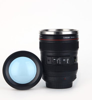 Mug à café en acier inoxydable en forme d'objectif d'appareil photo, tasse créative pour photographie, gobelet de voyage, cadeau pour les passionnés de photographie
