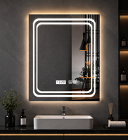 Miroir de maquillage intelligent en aluminium avec éclairage LED, écran tactile, luminosité réglable, trois couleurs d'éclairage, anti-buée pour salon et salle de bain