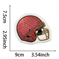 Maßgefertigte Pailletten-Fußball-Aufnäher zum Aufbügeln für Sporttrikots, Personalisierte Rugby-Glitzer-Stickerei-Aufnäher für Kleidung
