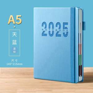 Nouveauté 2025 – Carnet A5 à couverture rigide, agenda, calendrier, planificateur portable, agenda en anglais, planification quotidienne, reliure cousue - Product Image 3
