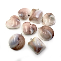 Pendentif en coquille d'œil de Shiva naturel en gros, coquillage bohème, fossiles de pierre, style classique, charmes en pierres précieuses pour la fabrication de colliers