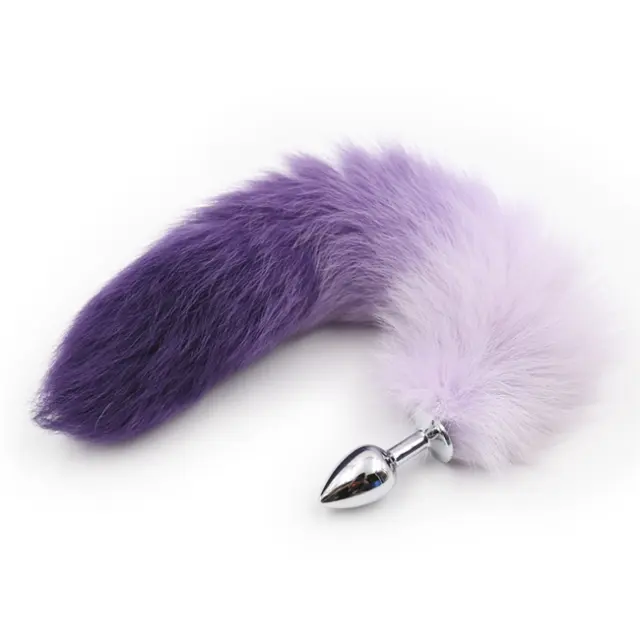 Large size beautiful metal butt plug toy anus with cat tail