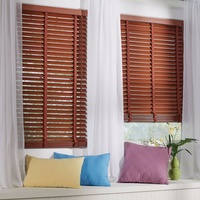 Persianas Venecianas de Madera Inalámbricas de Nuevo Estilo, Varilla Inclinable de 50 mm, Persianas de Madera Maciza para Decoración del Hogar