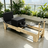 MJD Hochwertiger Eichenholz Pilates Reformer, Verstellbares Pilates Core-Bett für Pilates-Übungen