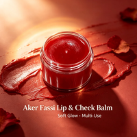 Baume à lèvres et blush haute pigmentation à marque privée, logo personnalisé, lisse, végétalien, naturel, longue tenue, Aker Fassi Lip & Cheek Balm