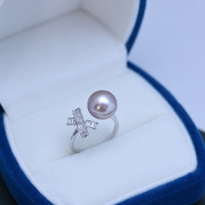Bague ouverte en argent S925 pour femme Zhuji Danshui Wenchi, perle 9-10MM à fort éclat et faibles défauts, modèle 24769, vente en gros Chine en direct - Product Image 3