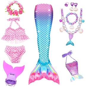 Traje de Baño de Diseño Nuevo MS, Disfraz de Princesa Multicolor, Vestido de Sirena para Adultos, Niñas y Niños - Product Image 5