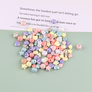 Colorful Mixed Cream Star Heart Acrylic <b>Loose</b> <b>Beads</b> For Jewelry Making DIY Handmade Accessories Straight Hole - Product Image 1