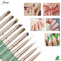 Ensemble de pinceaux à ongles double embout en nylon gel de qualité supérieure avec manche en métal à motif de style Noël et logo personnalisé pour salon
