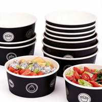 Mangkuk dan Gelas Kertas Berlapis Aluminium Cetak Khusus untuk Salad, Nasi, dan Makanan Bawa Pulang