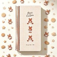 Carnet Little Bear Chef, design original, carnet en spirale apaisant, chaud et mignon, avec 100 feuilles.
