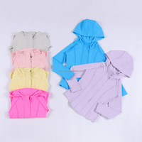 Ensemble de yoga pour filles, bords festonnés, nylon et élasthanne très extensibles, pantalon évasé à manches longues, tenues de sport pour enfants, matière douce comme du beurre