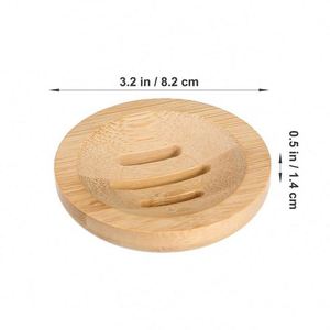 Wholesale Round <b>Bamboo</b> <b>Soap</b> <b>Dish</b> for Shower Bathroom - Product Image 2
