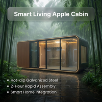Capsule en verre Apple Cabin, maisonnette modulaire de luxe moderne, pod mobile préfabriqué, pièce de jardin extérieure, bureau à domicile, studio de jardin