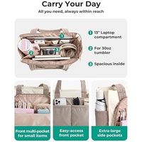 Sac fourre-tout de voyage décontracté et moderne en nylon matelassé OEM avec compartiment pour ordinateur portable et sangle réglable pour enseignants, infirmières et femmes actives