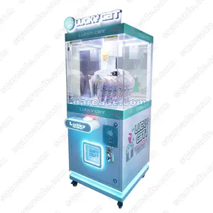 Máquina de grúa que funciona con monedas de alta ganancia Venta directa de fábrica Lucky Cat Clip Prize Game Fun Claw Machine para ventas