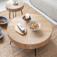 Fournisseur d'usine, pieds en bois massif pour salon, balcon, tables gigognes en bois et métal, ensemble de tables basses en MDF vieilli