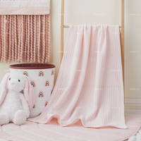 Couverture bébé élégante en coton gaufré à maille dentelle, légère, pliable et portable, 100 % coton, pour toutes les saisons