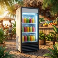 Congélateur vertical à 3 portes pour l'affichage et le stockage de légumes, fruits et boissons, armoire réfrigérée, réfrigérateur commercial