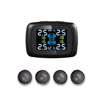 2025 TY008 Real-time ban mobil nirkabel, pemantik api tekanan ban mobil sistem Monitor TPMS dengan 4 Sensor eksternal layar LCD