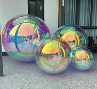 Grand ballon miroir gonflable en PVC réutilisable et durable, grosses boules brillantes imperméables pour la décoration